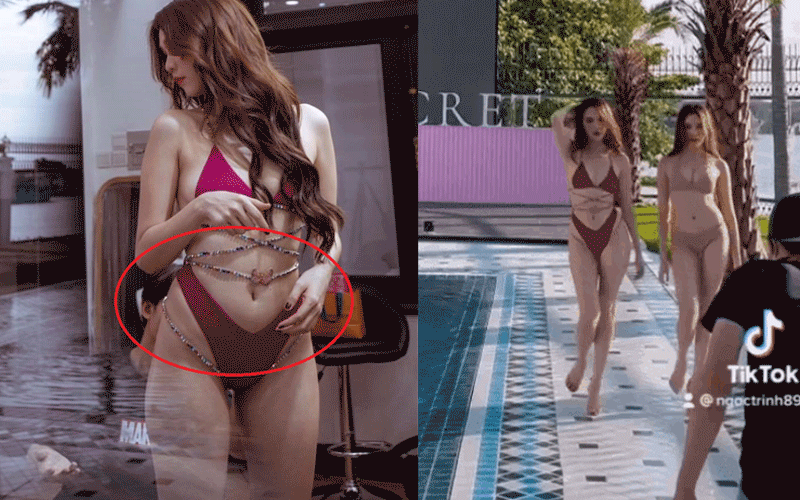 Body đỉnh cao nhất nhưng Ngọc Trinh vẫn lộ bụng mỡ khi diện bikini hiểm hóc, bị &quot;MC 3000 chữ&quot; chặt đẹp 