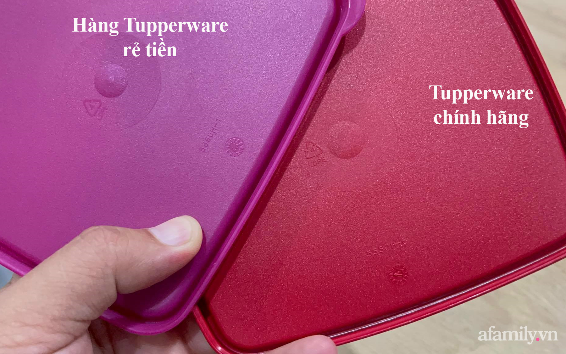 Chỉ nhanh cách phân biệt thật giả giữa hàng ngàn sản phẩm Tupperware đang "sale tụt nóc" trên chợ mạng