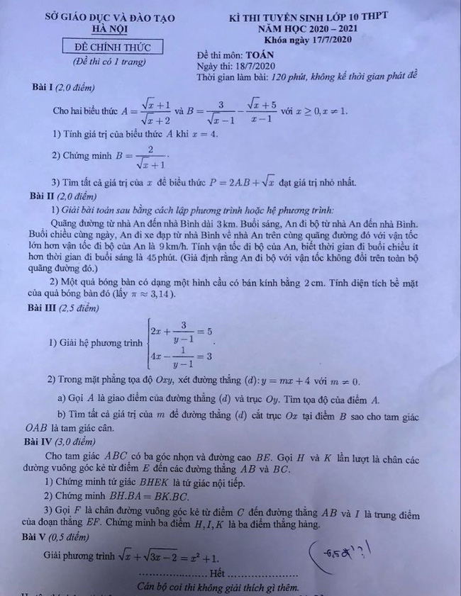 Đáp án đề thi tuyển sinh lớp 10 môn Toán của Hà Nội 4 năm gần nhất, thí sinh tham khảo để ôn "nước rút” hiệu quả - Ảnh 2.