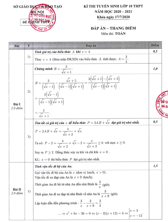 Đáp án đề thi tuyển sinh lớp 10 môn Toán của Hà Nội 4 năm gần nhất, thí sinh tham khảo để ôn "nước rút” hiệu quả - Ảnh 3.