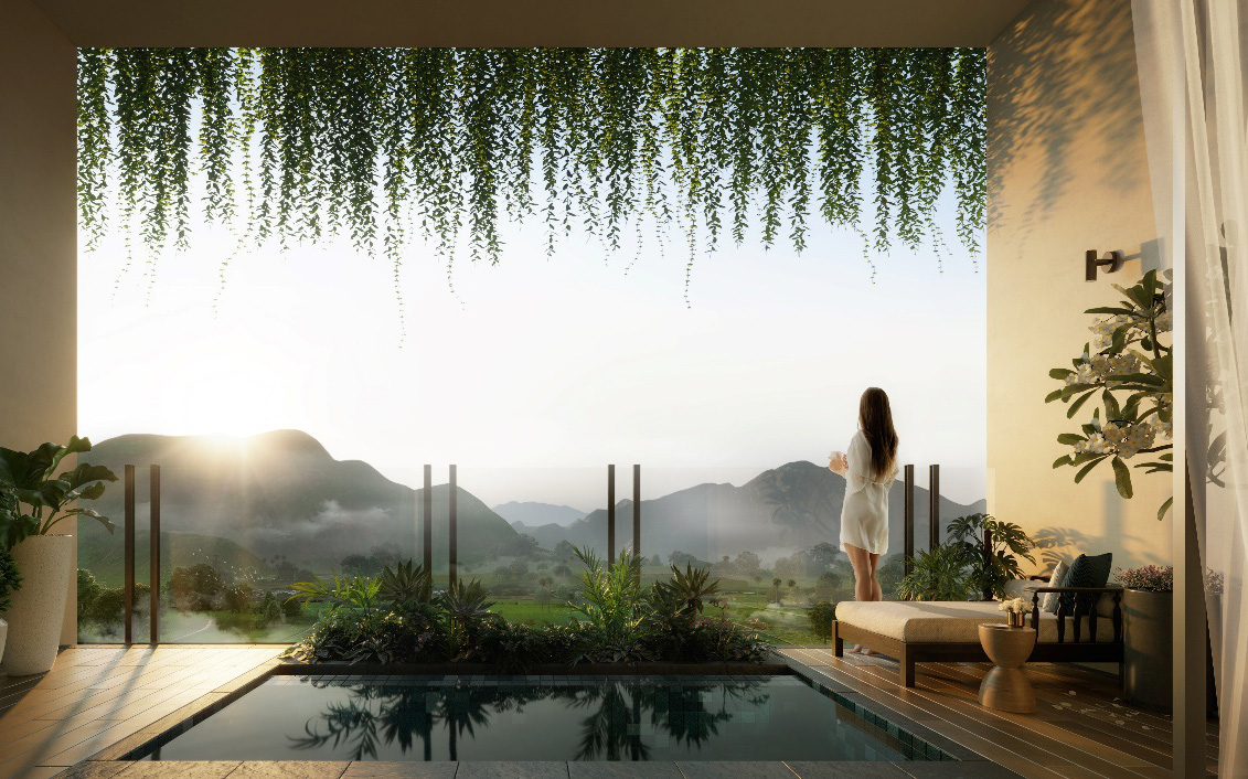 Căn hộ trên mây tích hợp bể khoáng nóng tự nhiên đáp ứng nhu cầu cho mọi khách hàng tại Kim Bôi