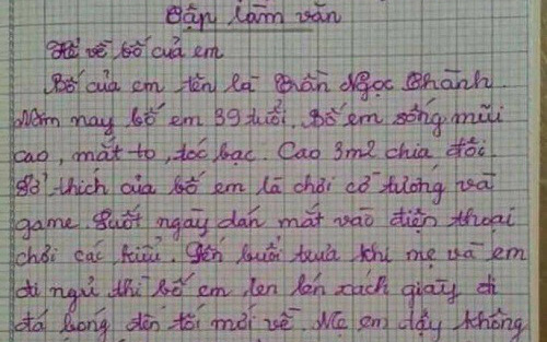 Thêm một bài văn bóc phốt khiến các ông bố khóc thét: Từ trốn việc đến mê chân dài nhưng 'lươn lẹo" nhất là câu chốt cuối