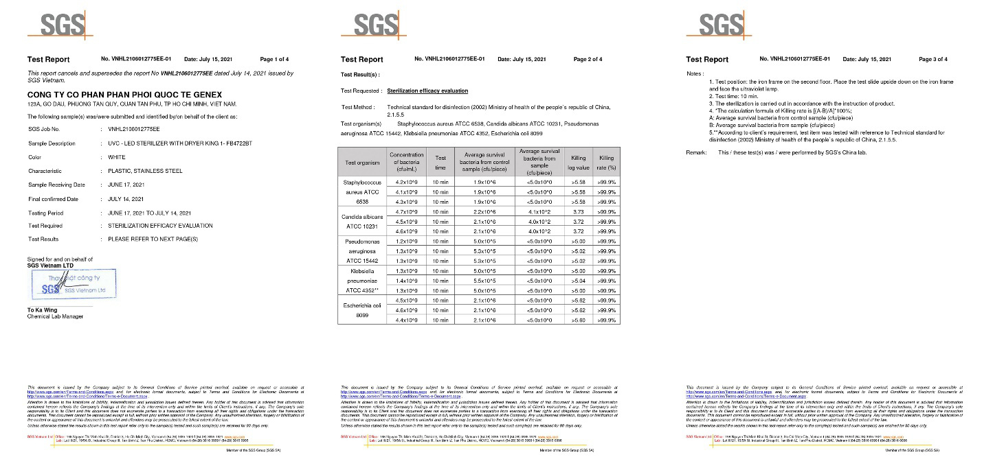 Máy tiệt trùng UV Fatzbaby được Sara Lưu, An Nguy tin dùng đạt chứng nhận SGS tiêu diệt trên 99,9% vi khuẩn - Ảnh 2.