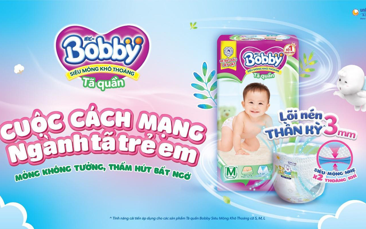 Bobby khởi xướng “Cuộc cách mạng” tã quần siêu mỏng với Lõi nén thần kỳ 3mm