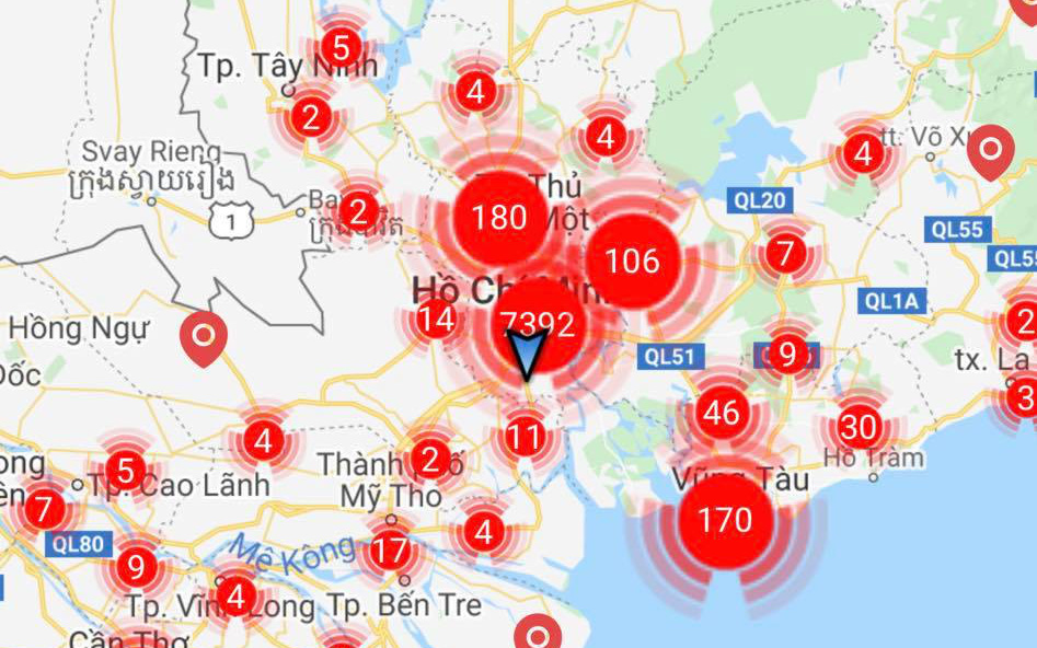 SOSmap - Bản đồ định vị hỗ trợ người khó khăn trong mùa dịch, Hà Nội hiện rất nhiều "điểm đỏ"