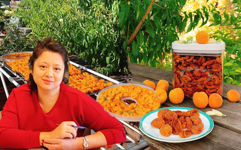 Hồng giòn vào vụ ăn không hết, mẹ Việt ở Mỹ treo khô gửi biếu người thân trong nước, dùng cả năm vẫn giữ nguyên hương vị