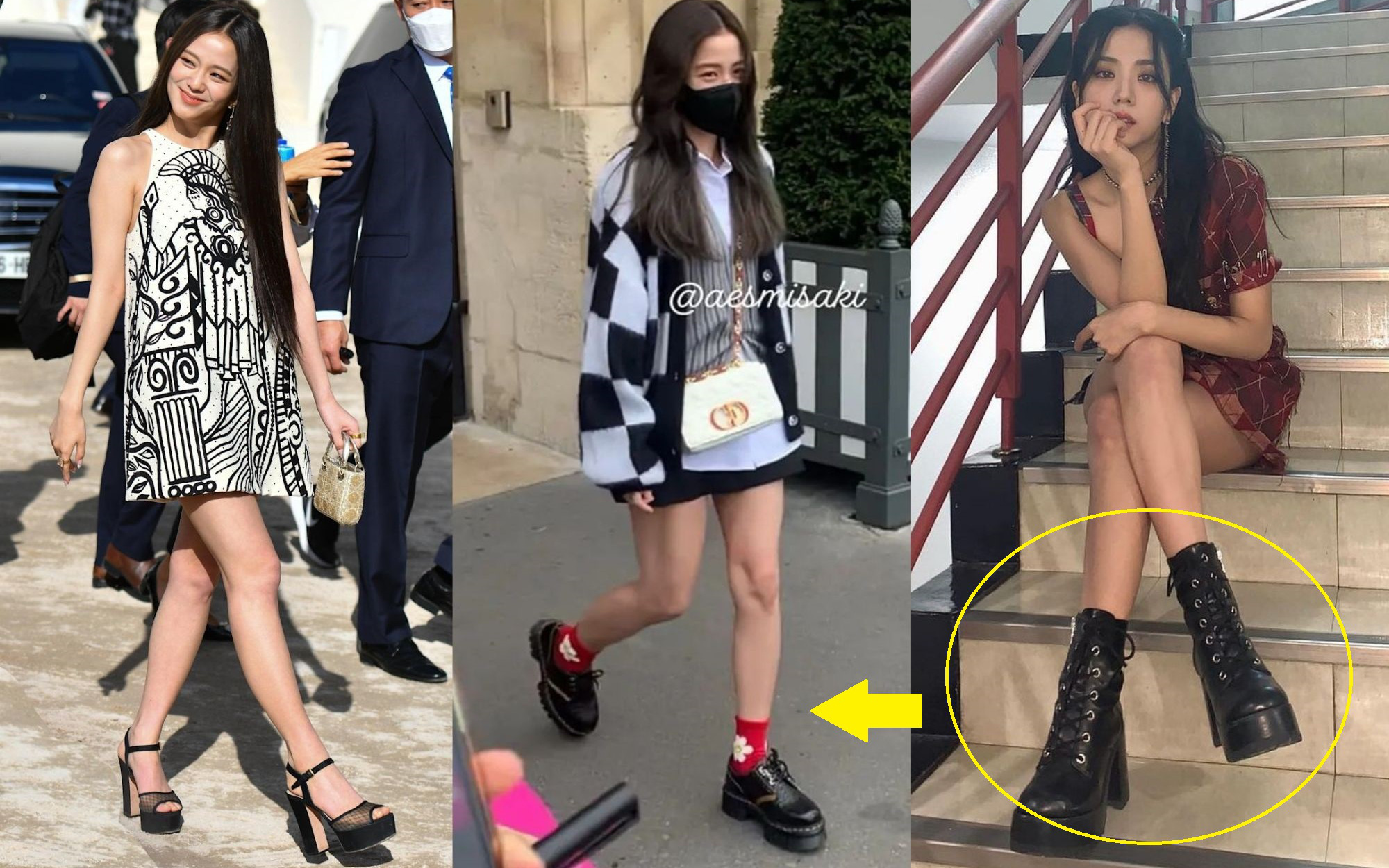 Đổi nhiều style tại Paris Fashion Week nhưng Jisoo vẫn không rời được kiểu giày này, tất cả là do nhược điểm thua thiệt nhất so với nhóm