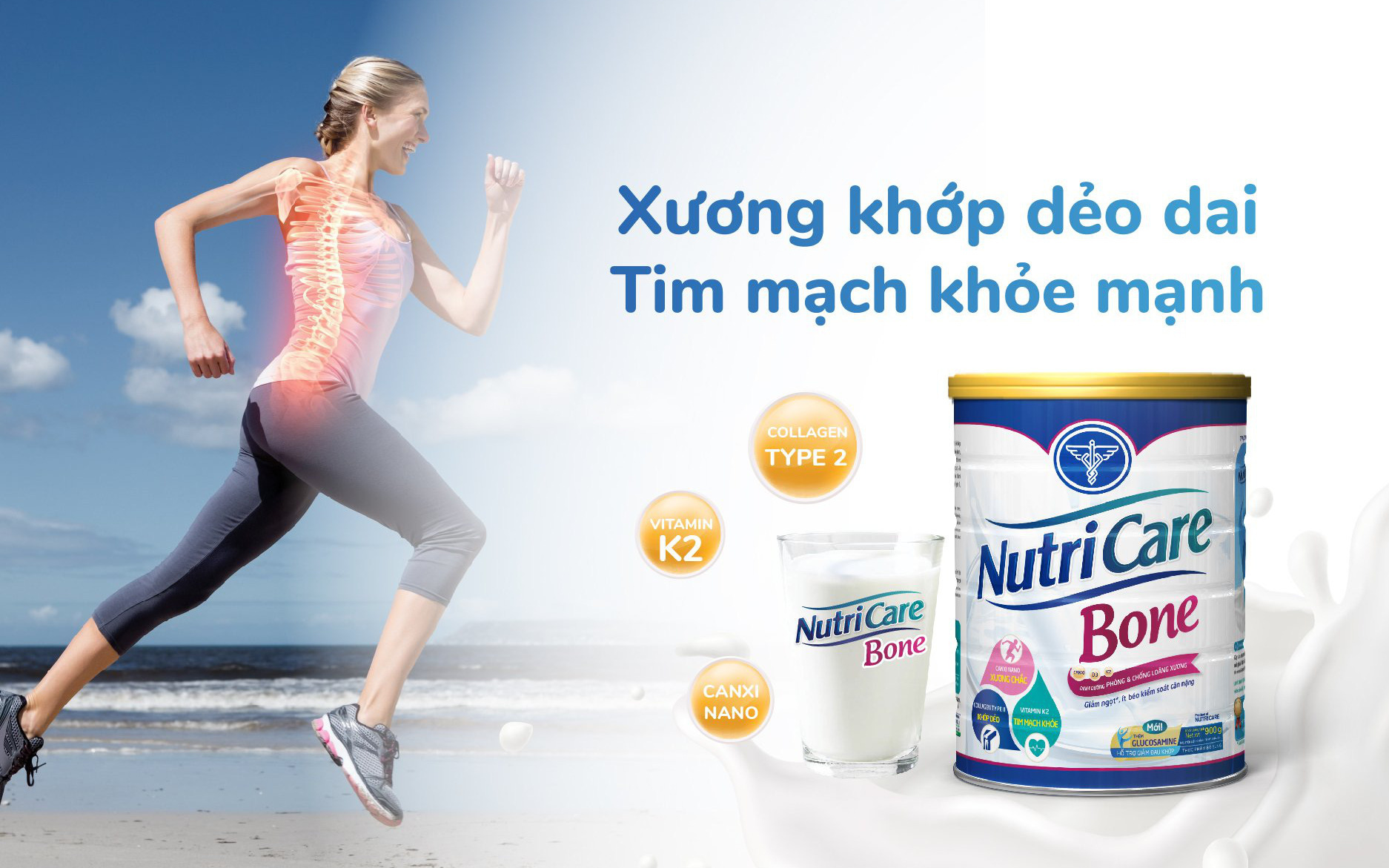 Sữa Nutricare Bone cung cấp vitamin K2 vừa chắc xương lại tốt cho tim mạch