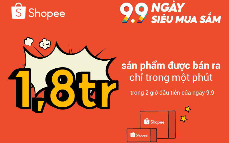 Shopee 9.9 ghi nhận 1,8 triệu sản phẩm được bán ra chỉ trong vòng 1 phút