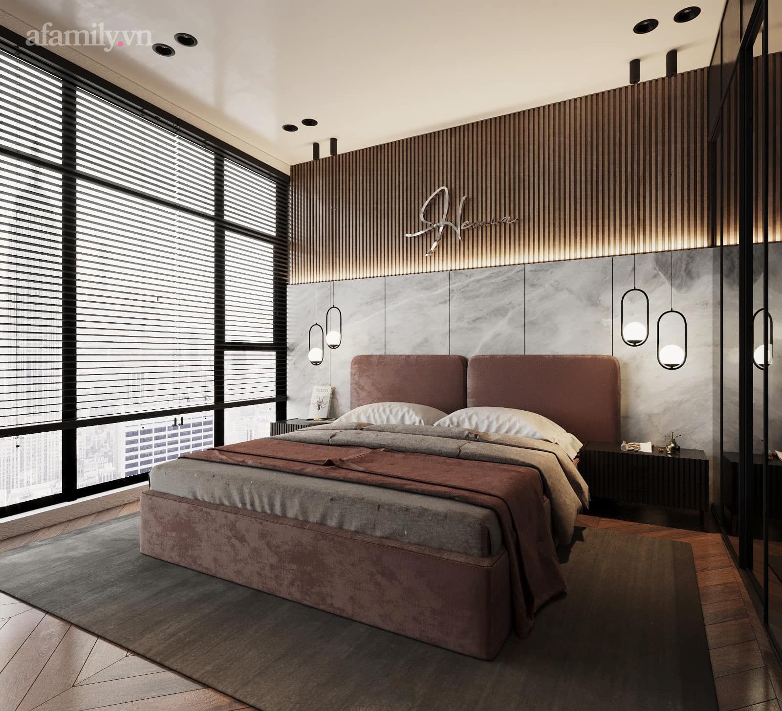 Căn penthouse duplex của nữ CEO Hà Nội bao trọn view sông Hồng, thiết kế luxury hiện đại tone chủ đạo nâu đen cực huyền bí - Ảnh 9.
