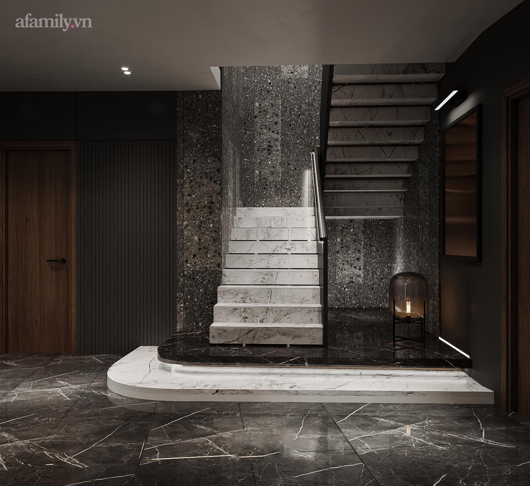 Căn penthouse duplex của nữ CEO Hà Nội bao trọn view sông Hồng, thiết kế luxury hiện đại tone chủ đạo nâu đen cực huyền bí - Ảnh 13.