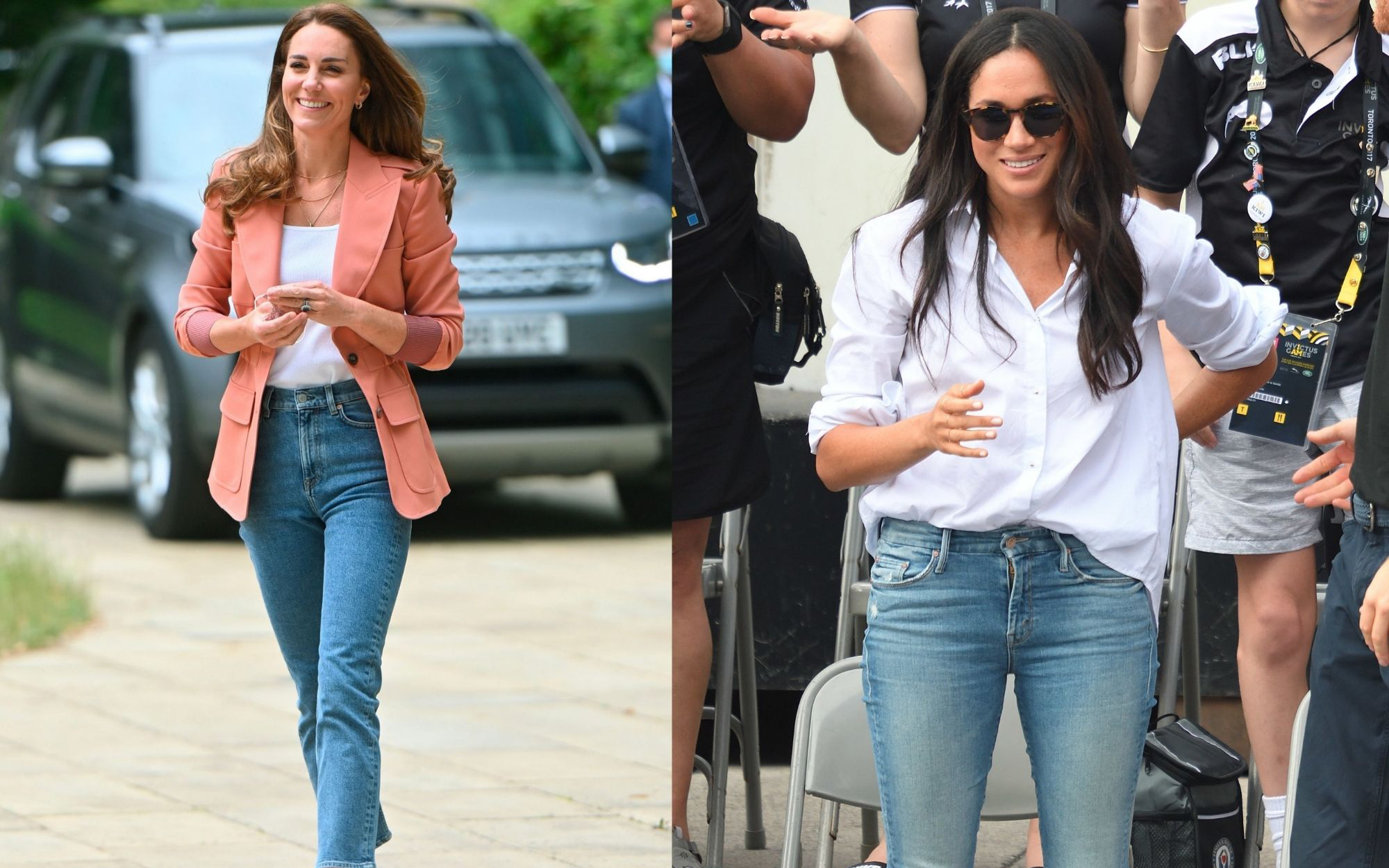 Tưởng &quot;không đội trời chung&quot;, Công nương Kate và Meghan Markle lại hợp cạ nhau đến lạ khi chọn quần jeans