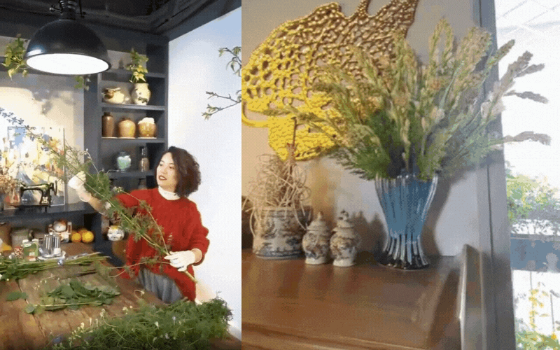 Seri bình hoa đẹp ngày Tết của mẹ đảm Hà Nội lại tiếp tục với cách cắm hoa bày ban thờ và mùng 1 