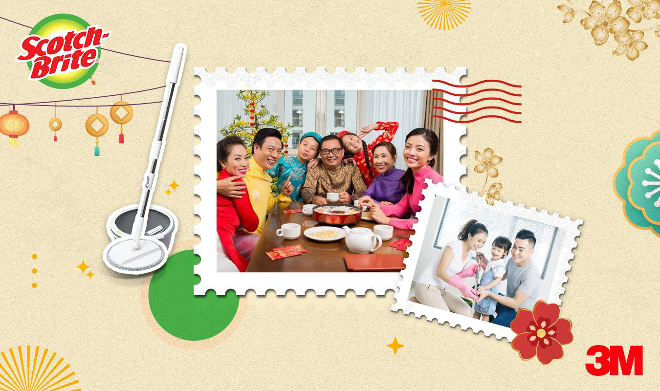 Khám phá thế giới việc nhà, đỡ đần mẹ yêu dịp Tết với cây lau sàn Scotch-Brite - Ảnh 1.