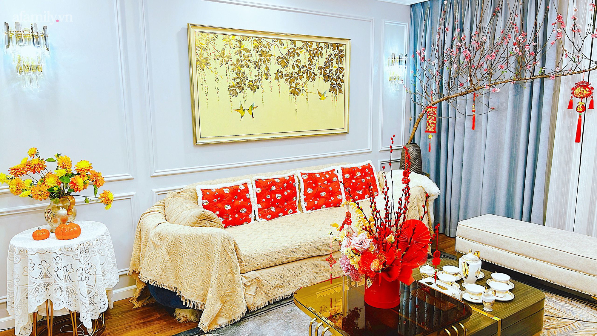 Mùng 3 Tết không gian sống của gia đình Hà Nội vẫn đẹp nức nở nhờ khéo léo trang trí hoa tươi và các món đồ decor  - Ảnh 3.