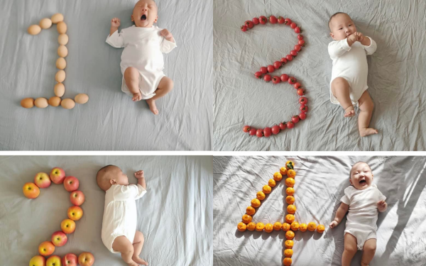 Ngắm sự thay đổi của em bé qua từng tháng bằng 12 bức ảnh, sự khác biệt giữa lúc mới sinh và 1 tuổi khiến ai nấy cười ngặt nghẽo