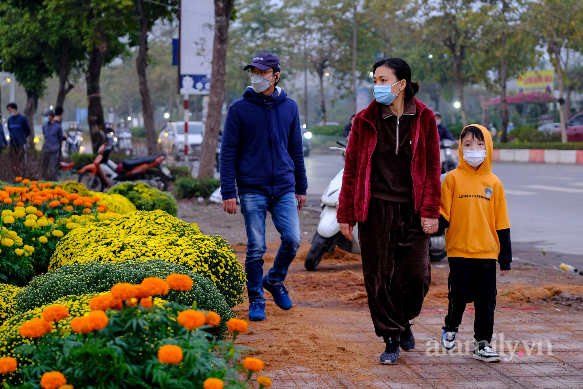 Sợ ra chợ đông, người dân Thủ đô mang cả gia đình xuống vườn vừa vui chơi tiện mua luôn cây cảnh về chơi Tết - Ảnh 2.