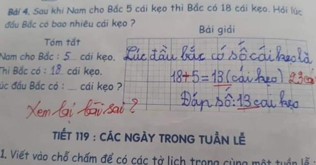 Trong bãi có 58 chiếc xe tải, 30 chiếc rời đi, hỏi còn lại bao nhiêu? Học sinh trả lời 28 bị gạch sai, dân tình tranh cãi nảy lửa - Ảnh 2.