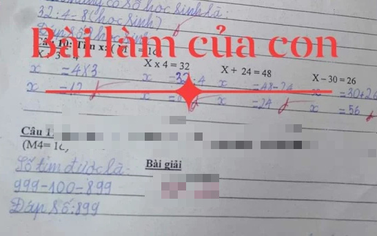 Bài Toán gây tranh cãi nhất những ngày đầu năm: 999 – 100 = 899 bị cô giáo CHẤM SAI, cô ĐÚNG hay trò ĐÚNG?