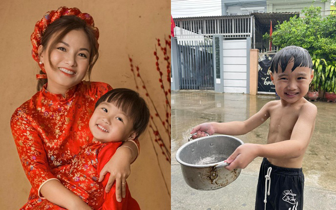 Bé Sa - con trai Quỳnh Trần JP từ Nhật về lần đầu được mẹ cho trải nghiệm trò chơi tuổi thơ đặc biệt của mọi đứa trẻ Việt Nam