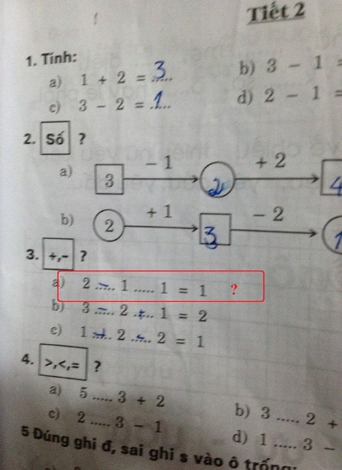 Phép Toán 2… 1… 1 = 1 của học sinh tiểu học khiến hàng ngàn phụ huynh BÓ TAY, người tinh ý ngay lập tức nhận ra điều phi lý - Ảnh 1.