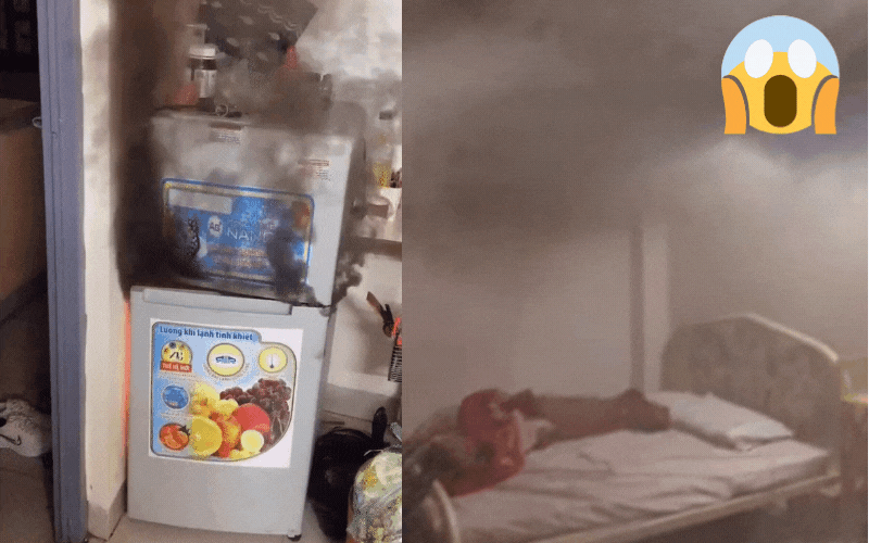 Tủ lạnh cũ bốc khói "ngùn ngụt" khiến gia chủ phát hoảng, sự kiện hi hữu ít xảy ra nhưng cực kỳ nguy hiểm là lời cảnh báo cho các gia đình