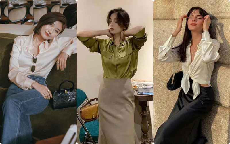 Mềm mại thanh tao như sơ mi lụa: Chiếc áo chuẩn style từ nữ chính phim Hàn đến quý cô Pháp thanh lịch