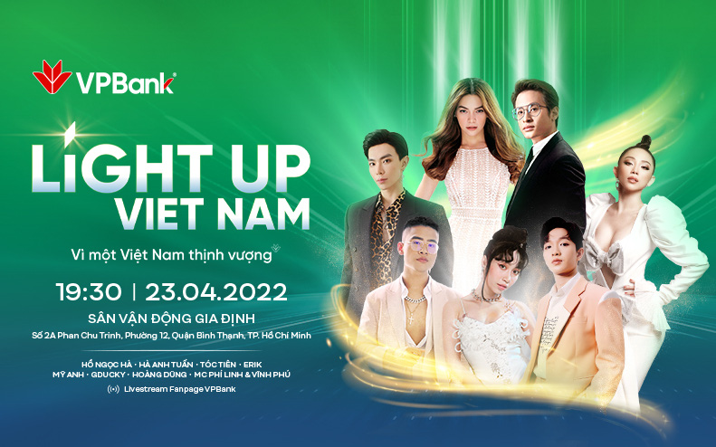 Đại tiệc âm nhạc &quot;Light Up Vietnam&quot; do VPBank tổ chức mời toàn sao “đỉnh chóp” như Hà Hồ, Hà Anh Tuấn, Tóc Tiên và con gái Mỹ Linh…