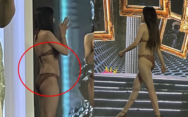 "Ngã ngửa" hình ảnh Nam Em lộ bụng mỡ, body kém săn chắc khi diện bikini trên sân khấu Miss World Vietnam 2022