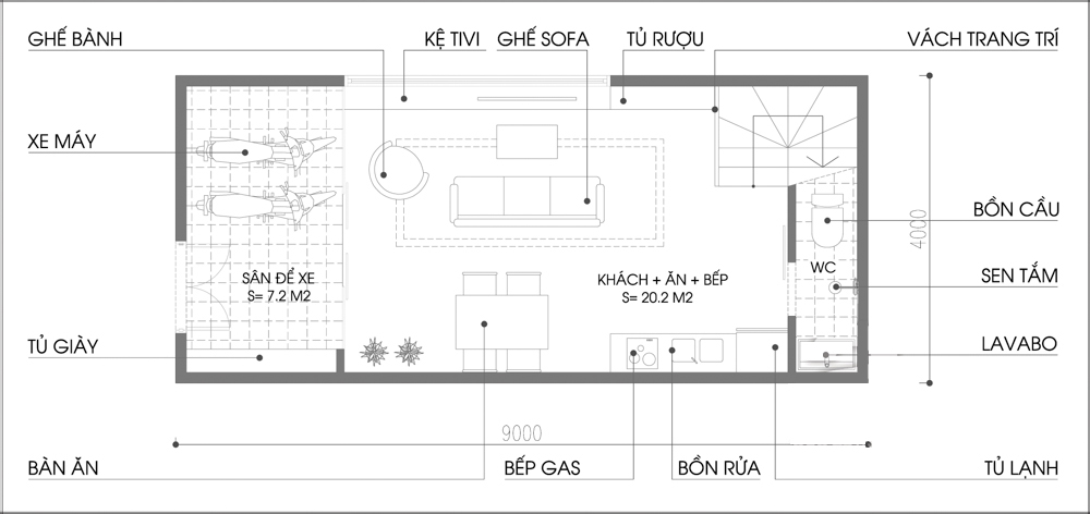 Thiết kế nhà ống rộng 36m² với 2 mặt thoáng sáng - Ảnh 1.