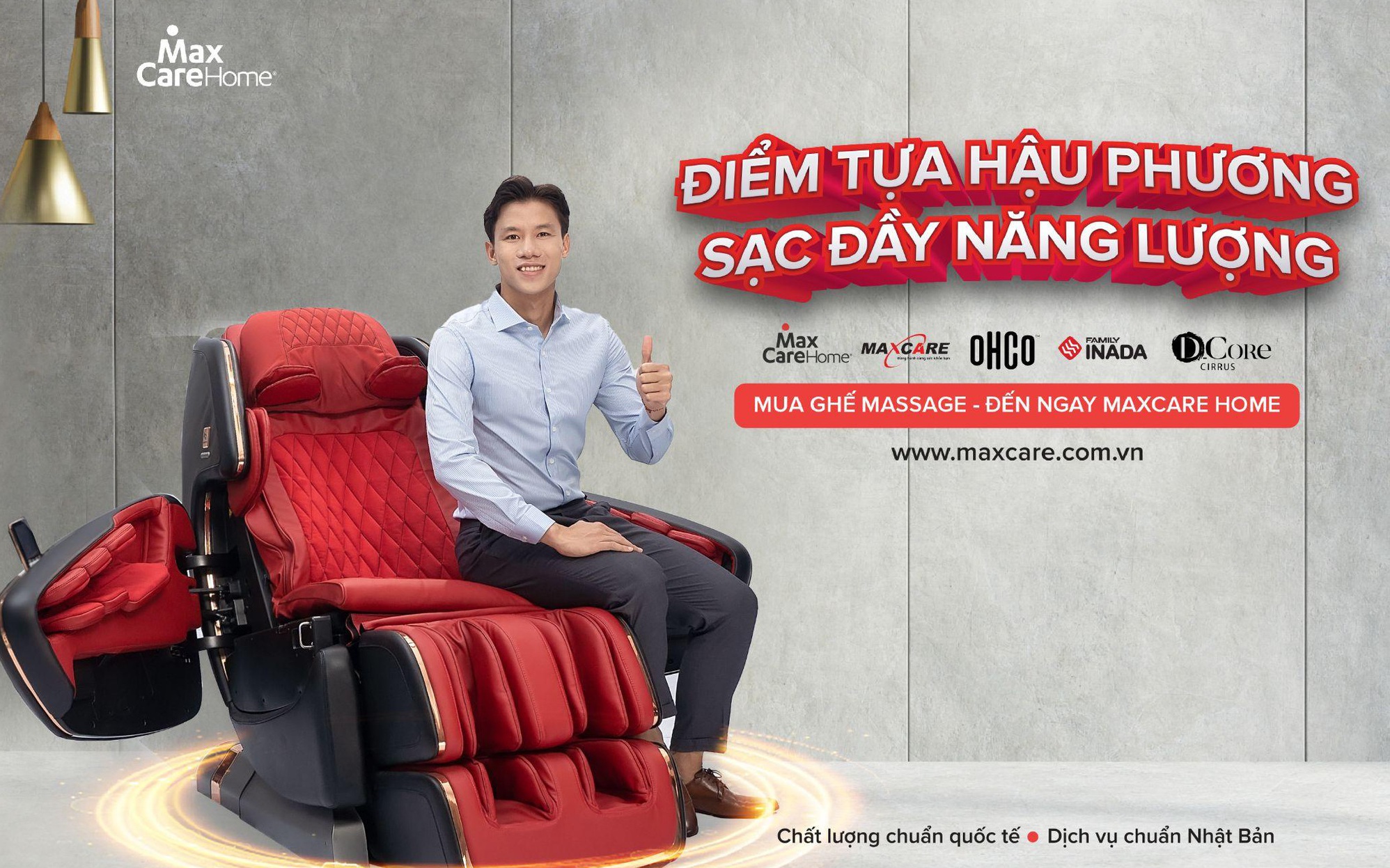 Trước thềm SEA Games 31, Quế Ngọc Hải tậu ghế massage “màu cờ sắc áo&quot; có giá xấp xỉ 1 chiếc xe hơi