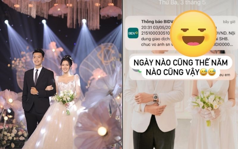 Cầu thủ Việt &quot;ting ting&quot; chúc mừng sinh nhật vợ mới cưới kèm theo con số khủng