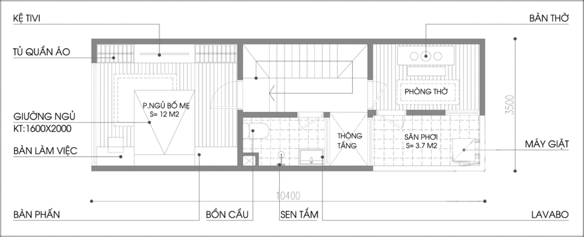 KTS tư vấn thiết kế nhà ống chỉ rộng 32m² với 6 người ở nhưng vẫn đảm bảo sự thoáng mát  - Ảnh 3.