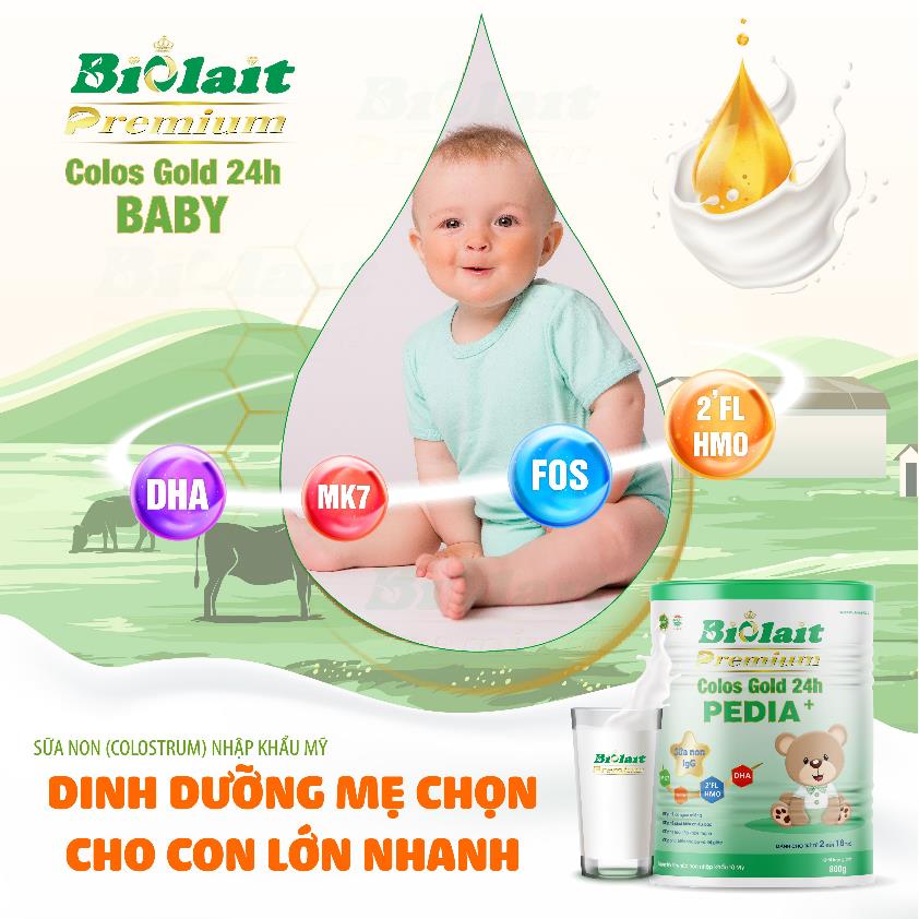 Sữa non Biolait Premium Colos Gold 24H PEDIA : Sữa dinh dưỡng cho bé phát triển toàn diện - Ảnh 1.