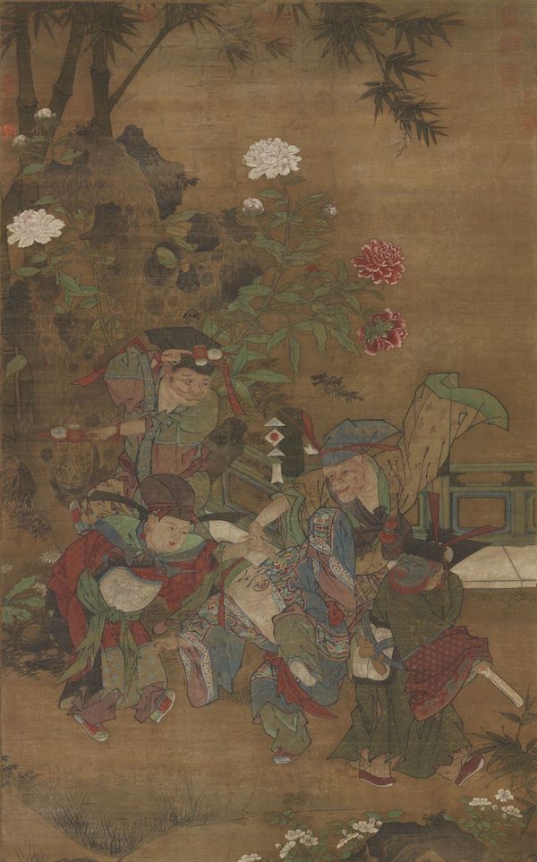 Hoa nở trong Cố cung - Thược dược: Loài hoa tháng Năm hiện lên đầy tinh tế trong tranh cổ - Ảnh 3.