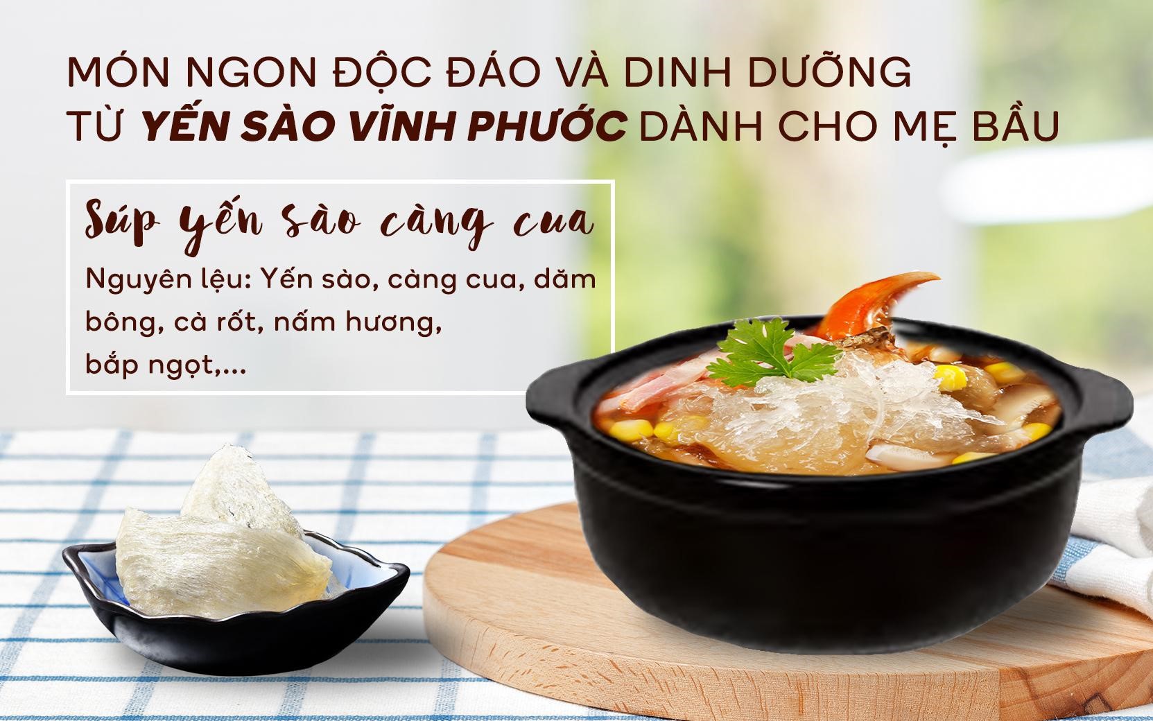 3 cách chế biến món ngon độc đáo cho mẹ bầu từ yến sào Vĩnh Phước