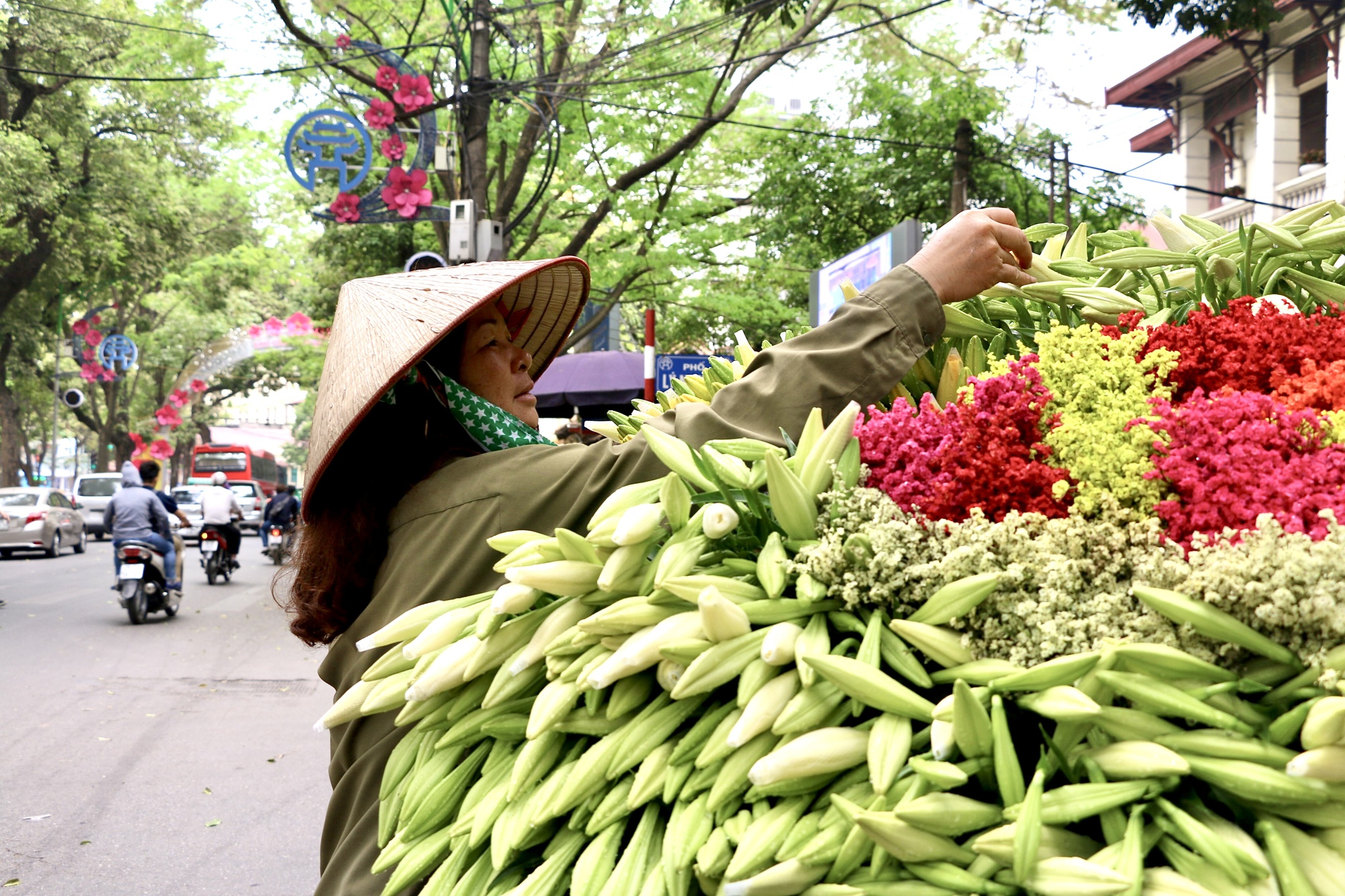 Hoa loa kèn đầu mùa giá rẻ bất ngờ, chị em Hà Nội tới tấp lùng mua - Ảnh 1.