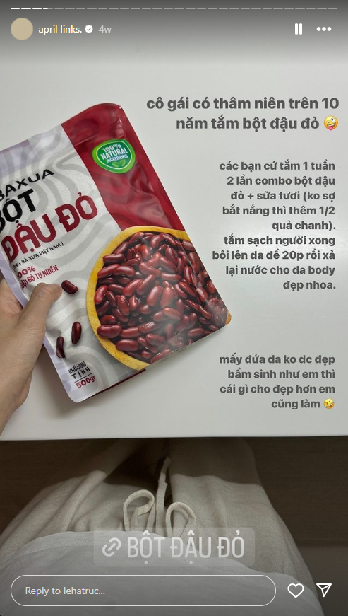 Hà Trúc 10 năm tắm bột đậu đỏ để da mịn màng, căng mướt và trắng sáng, hồng hào - Ảnh 3.