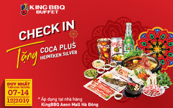 Hơn 400 phần quà miễn phí mừng khai trương 3 nhà hàng King BBQ Buffet, Meiwei, Truly Việt tại Aeon Mall Hà Đông