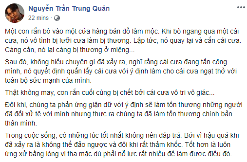 Giữa lúc Denis Đặng vướng vào lùm xùm đạo nhái ý tưởng, Nguyễn Trần Trung Quân lại có chia sẻ đầy ẩn ý - Ảnh 1.