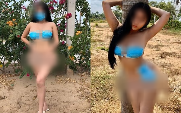 Cô gái lấy khẩu trang làm bikini che vòng 1 lẫn vòng 3 giữa diễn biến dịch Covid-19 (nCoV) bị dân mạng chỉ trích kịch liệt
