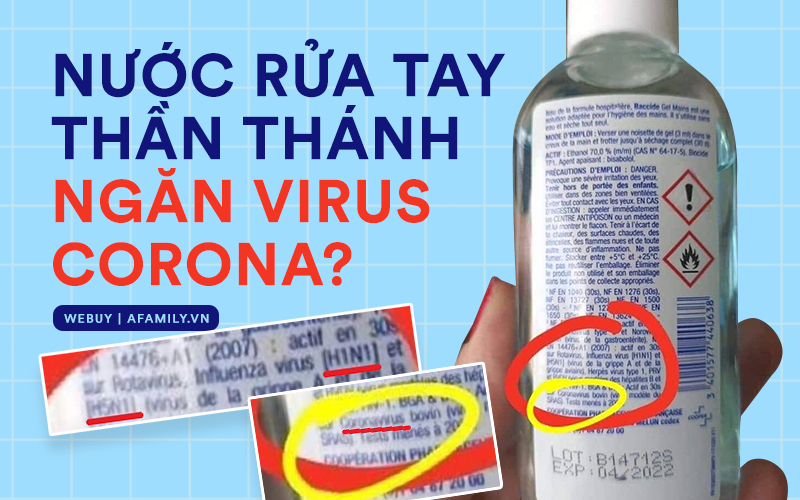 Xuất hiện nước rửa tay diệt khuẩn fake khiến chị em hết hồn: In hẳn dòng “ngừa virus corona” lên bao bì, khuyến mãi thêm “ngừa H5N1”