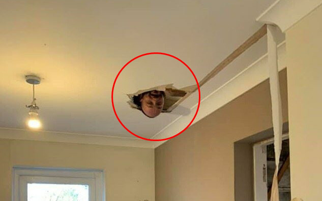 Đang dọn dẹp để sửa sang nhà cửa, người phụ nữ hốt hoảng khi nhìn thấy đầu người trên trần nhà trước khi phát hiện sự thật không ai ngờ