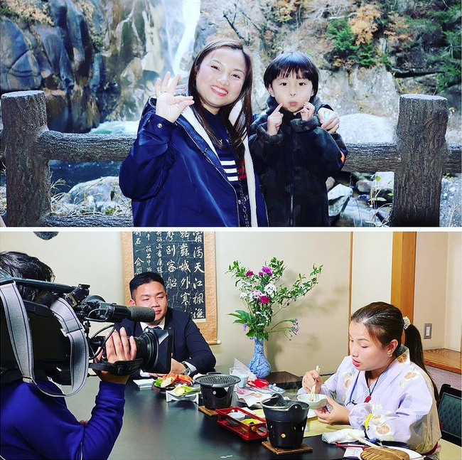 Hot mom Quỳnh Trần JP vinh dự được mời trải nghiệm ẩm thực trên truyền hình Nhật Bản, nhóc Sa cũng hớn hở "đi ké" - Ảnh 1.
