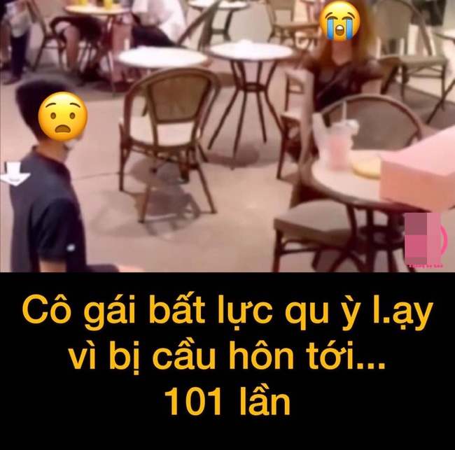 Bất lực vì bị cầu hôn tới 100 lần, cô gái quỳ vái lạy chàng trai khiến người chứng kiến không khỏi choáng váng - Ảnh 1.