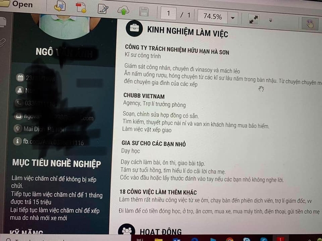 Chàng trai thật thà nhất quả đất: Ghi vào CV từng làm bảo vệ, sở thích ngắm mỹ nữ và mục tiêu nghề nghiệp là kiếm tiền mua xe hơi! - Ảnh 9.