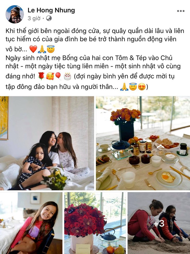 Trong khi vợ mới của chồng cũ liên tục khoe ảnh gia đình, diva Hồng Nhung lại chỉ đón sinh nhật giản dị bên 2 con thế này - Ảnh 2.