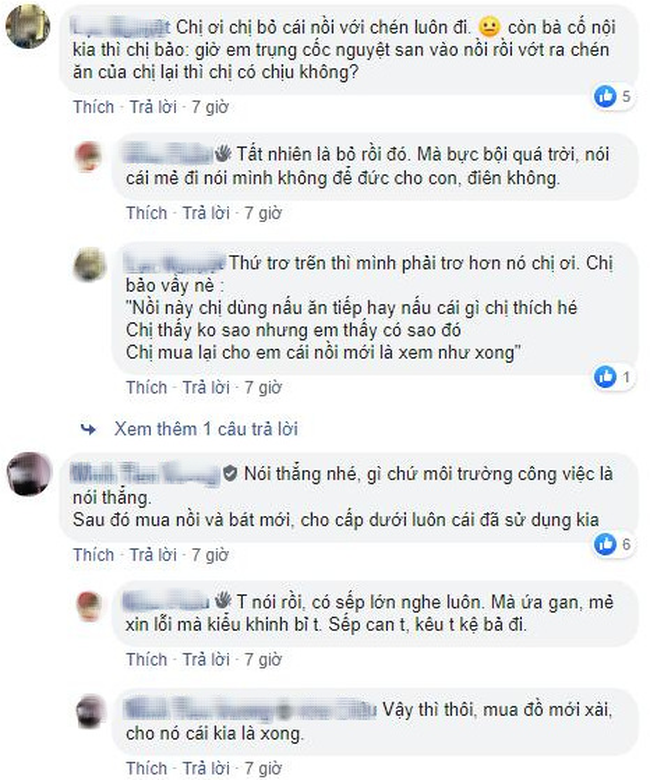 Bị cấp dưới lớn tuổi rửa cốc nguyệt san bằng nồi nấu ăn của mình, nàng công sở cầu cứu cư dân mạng liền được khuyên táo bạo: "Trừng trị nghiêm cho ả ta nhớ đời!" - Ảnh 5.