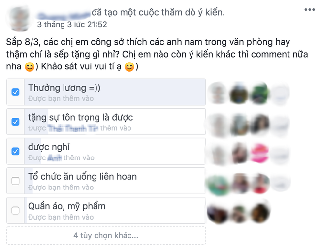 Khảo sát: 3 thứ chị em công sở muốn được tặng dịp 8/3, đứng thứ nhất là lương thưởng, điều số hai sẽ khiến cánh đàn ông ngã ngửa! - Ảnh 1.