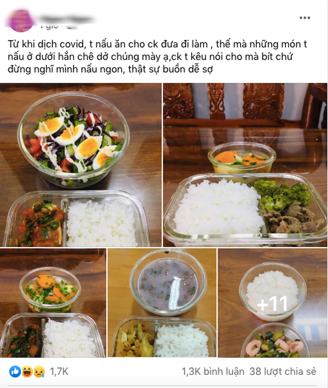 Ngày ngày cặm cụi nấu cơm cho chồng mang đi làm nhưng vẫn bị chê dở "đừng nghĩ mình nấu ngon", nhìn mâm cơm xong dân mạng tranh cãi nảy lửa - Ảnh 1.